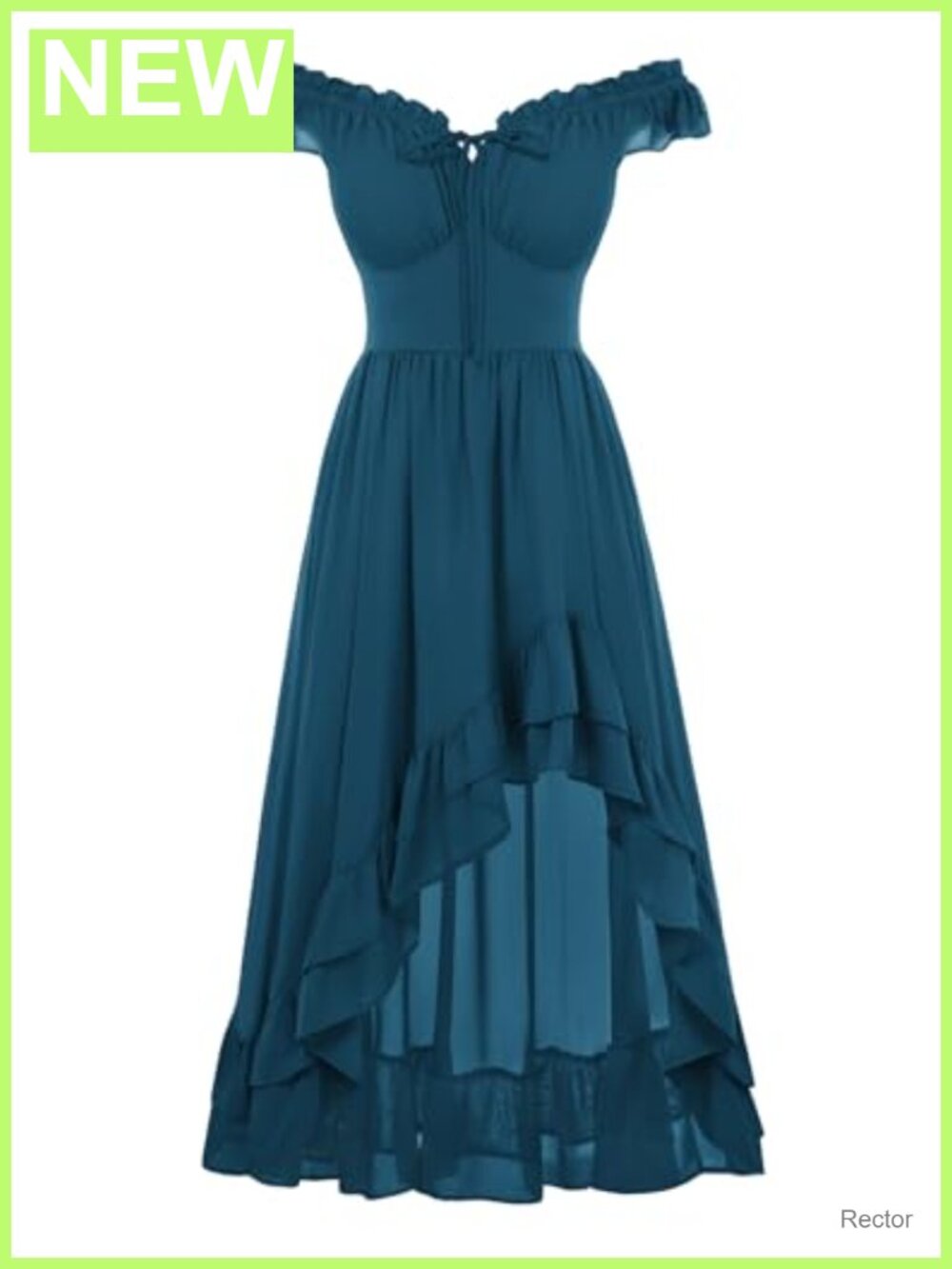 Renaissance Corset Dress Off Shoulder Chiffon High Low Sundress
